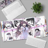 New Anime The Fragrant Flower Blooms with Dignity Mouse Pad Cute Kawaii Girl Kaoruko Waguri Desk Mat HD Print Gamer Keyboard Mat 600x300x2mm