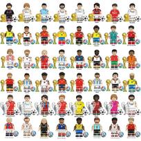 Futbolo Žaidėjo Statybiniai Kubeliai Mini Figūrėlės Žvaigždės Sportininko Modelis Ornamentas Surinkimo Žaislas Pakuotė G0191  8pcs