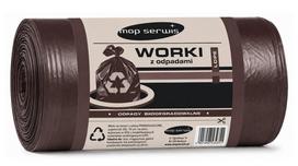 BIO šiukšlių maišai MOP SERWIS, 60 L, 10 vnt., suyrantys, rudos sp.