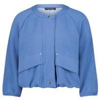 Švarkas moterims, Mėlyna, Short-sleeved blazer jacket