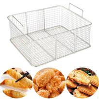 Frying Drain Basket French Fry Stainless Steel 38x25x10cm white