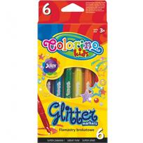 Flomasteriai su blizgučiais Colorino Kids Glitter, 6 spalvų