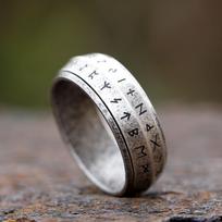 Rotatable 316L Stainless Steel Viking Rune Ring for Men Odin Amulet Fashion Jewelry Gift 13