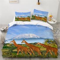 Kids Animal Duvet Cover Set Cute 3D Lemur Print Bed Linen,Twin 140x200cm, 2/3PC Polyester Bedding, Birthday Gift for Boys/Girls 140x200 (65x65cm x1 blue