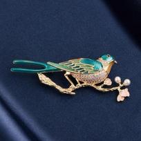Elegant Cute Bird Brooches for Women Unisex Shiny Rhinestone Zircon Emblem  Lapel Pins Jewelry Gift