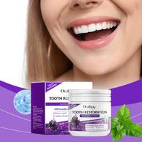 Oralhoe 50g Teeth Whitening Powder Purple Brighten Mint Scent Fresh Breath Remove Stain Oral Hygiene Clean Bleach Teeth Powder 50g brown