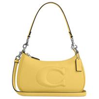 Coach Teri 24 Top Zip Leather Tote Shoulder Bag Medium Women bags Silver White CR099-SVDJ Gift Box Sets (Basic Set+Black Box)