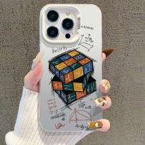 Creative Rubik's Cube iPhone Case - Compatible with iPhone 13/14 Pro/15 Pro Max/16 Pro/17, Silver Color Xiaomi 17 Pro