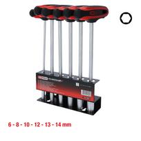 KS Tools T formos rankenos veržlių atsuktuvų rinkinys, 6 dalių, 6–14 mm (158.5000)
