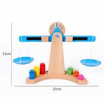 Montessori Math Teaching Tool Wooden Balance Scale Children s Balance Weighing Early Education Learning Playthings Ideal For Children beige