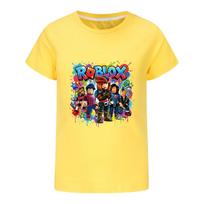 5578 Kids Roblox Print Short Sleeves Round Neck T-Shirt 100cm geltona