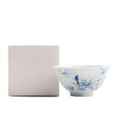 Hand Painted Bird Teacup Ceramic Cups Bamboo Chinese Tea Cup Set Teaware Bowl For Tea Ceremony White Flower Coffee Mugs <200ml dangaus mėlyna spalva