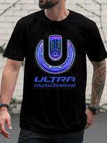 Ultra Music Festival Graphic T-shirt - Vibrant Neon Print Short Sleeve Tee S