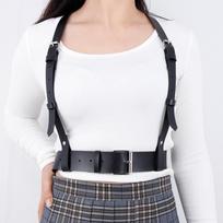 Pu Leather Harness Belt For Women, Casual Leather Harness Belt, Rave Outfit, Chest Harness Belt beige