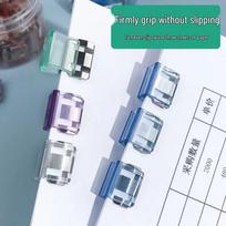 Multi-functional Transparent Push Clip Organizer for Test Paper Iron Push Clip Purple