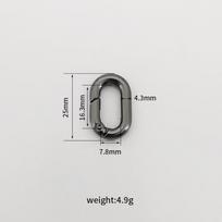D-Shaped Spring Coil Bag Hook O-Ring Luggage Carabiner with Oval Opening