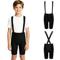 Kids Boys Girls Cycling Bib Shorts Cross Back Elastic Straps Quick-drying Padded Shorts for Sports Training 5-6 Years juoda