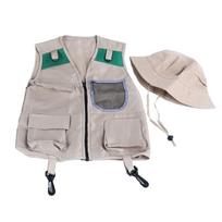 Kids' Adventure Vest with Mesh Bag for Camping, Hiking, Role Play & Cosplay white