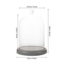 Glass Dome Cloche with Wood Base Transparent Bell Jar for Floral Preservation Birthday Floral Display Holiday Decoration