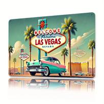 Room Decor  Vintage Las Vegas Welcome Sign Es Metal Tin Wall Art Retro Iron Poster for Home Bar Office Hotel Decor Outdoor 20X30CM