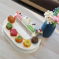 Rotating Cupcakes Machine Automatic Rotating Display Table Swing Tray for Kids Birthday Party Gifts Dessert white