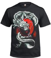 YIN YANG DRAGON black T-Shirt/Biker/Japanese Chinese Dragon/Tattoo/Rock/Top/TeeWill open in a new window or tab S