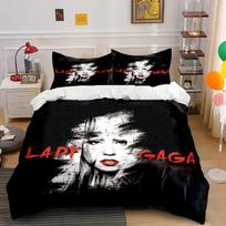 Lady Gaga Black Bedding Set Bedding Duvet Cover Set Duvet Cover Pillowcases  (1*Duvet Cover 2*Pillowcases, without duvet insert) 135x200cm black
