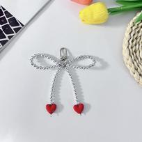 Sweet Bowknot Širdies raktų pakabukas Puikus karoliukais kabantys papuošalai Raktų pakabukas Charm Telefonas Telefono Raktų Pakabukas Telefono Pakabukas