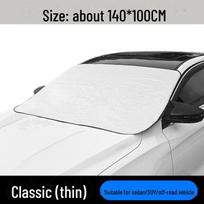 Winter Car Windshield Snow Shield Cover - Antifreeze, Windproof, Sunshade - Front Windshield Protection for Winter Car Supplies Door Clip Style 【Thin】 gray