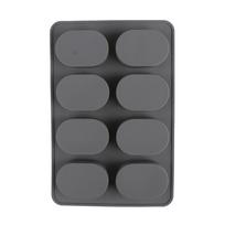 Silikoninės torto formos rankų muilo forma 8 skylučių ovalios formos želė formos muilo forma black