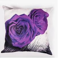 Purple Rose Linen Pillowcase 40*40 Living Room Sofa Cushion Cover 60*60 Home Decoration Pillowcase Valentine's Day Gift 30x30CM(12x12in)