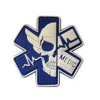 3D PVC Medic Kaukolė Taktinis Moralės Pleistras su Kabliuku ir Kilpa