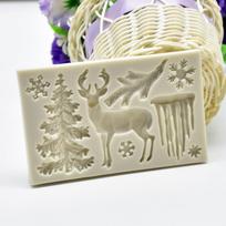 Christmas Tree Reindeer Silicone Mold Fondant Cake Sugarcraft Decorating Tool CDN