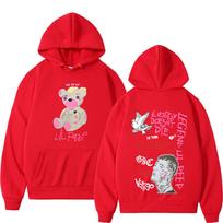 Reperis Lil Peep CryBaby Hellboy Meškiukas Su Gobtuvu Vyrams Moterims Vintage Hip Hop Oversized Megztiniai Ruduo Žiema Vilnos Šilti Megztiniai S