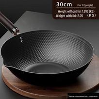 ZISIZ 30cm Non-Stick Cast Iron Wok