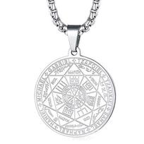 Pendant Religious Scripture Seven Angels Seal Tag Rune Round Card Mysterious Necklace 50CM