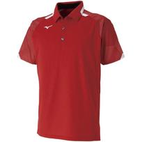 Mizuno Tennis Game Short for Soft Tennis and Chinese Size XS Shirt, Sleeve, Stretch, Moisture-Wicking, Quick-Drying, Badminton, 62JA9507, Red, (Japan
