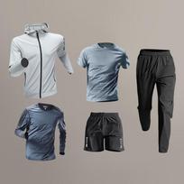 WEZHO Men's Quick-Dry Sportswear 5-Piece Set