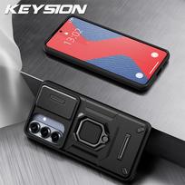 KEYSION Shockproof Armor Case for Samsung S26 Ultra 5G Slide Camera Lens Protection Ring Stand Phone Cover for Galaxy S26+ Plus for Galaxy S26 juoda