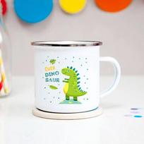 Happy Birthday Boys Girls Enamel Cocoa Mugs Home Party Cartoon Dinosaur Kids Drink Juice Cola Milk Cups Child Baby Birthday Gift 360ML