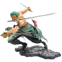 Hot 10CM Anime One Piece Action Figure Three Knife Flow Zoro PVC Collection Statue Desktop Ornaments Model Figurine Toy Boy Beautiful Gift