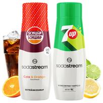 Set of 2 Sodastream Shwip Shwap Cola Orange Syrups + 7UP Lemon Lime Syrups