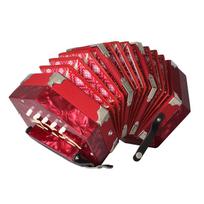 IRIN Hexagonal Accordion 20-Key for Beginners and Adults raudona