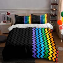 Zigzag, vibrant, gradient. Bedding Duvet cover sets Duvet covers Pillowcases gifts (1 * Duvet Cover 2 * Pillowcases, without duvet insert) 135x200cm