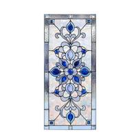 Stained Glass Window Privacy Film Vintage Decorative Frosted Static Cling Waterproof Reusable UV Sun Blocking Glass Sticker Cover D