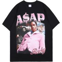 unisex's ASAP Rocky T-Shirt Hip Hop Fun Black Graphic Tee Rapper Fashion Cool Graphics Unisex Short Sleeve Top for Teen Adult S įvairiaspalvis