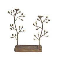 Little Bird Jewelry Tree Earring Holder - Wrought Iron Acacia Display Rack Multi-purpose