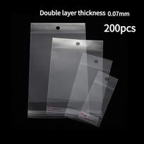 Transparent Self Sealing Adhesive Pocket OPP Bag Plastic Storage Bag with Hanging Hole Used for Necklace Pendant Card Jewelry Retail Display Sack 4*10cm(internal4*5.5cm)