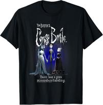 Corpse Bride Emily Victor Victoria Portrait Movie T-Shirt S įvairiaspalvis