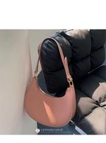 Women's Clutch Handbags Fashion Solid Color PU Leather Underarm Shoulder Bag Small Carmpit Bag juoda